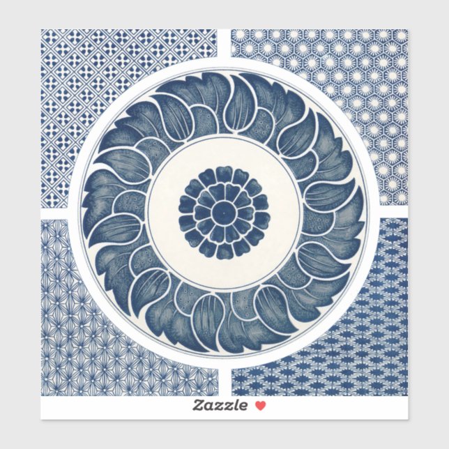 Antique Chinese Blue White Porcelain Pattern (Sheet)