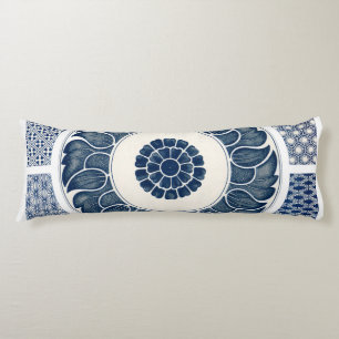 Antique Chinese Blue White Porcelain Pattern Body Pillow