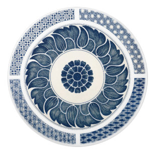 Antique Chinese Blue White Porcelain Pattern Ceramic Knob