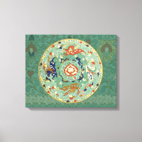 Antique Chinese Circle Blue Green