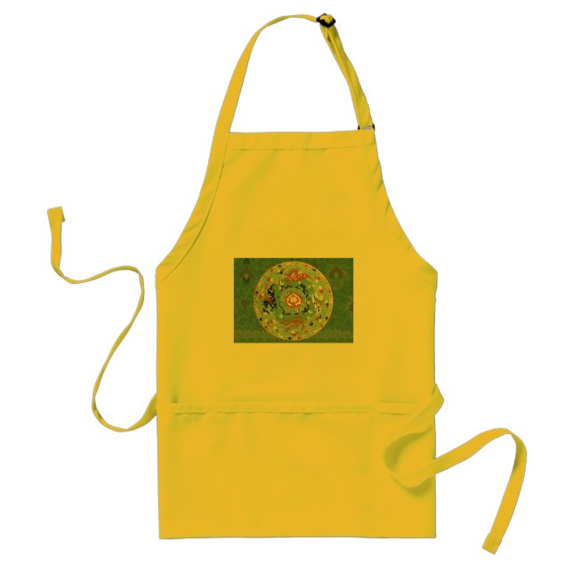 Antique Chinese Circle Blue Green Standard Apron (Front)