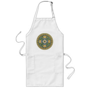 Antique Chinese Cloisonne Pattern: Jade Green Long Apron