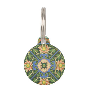 Antique Chinese Cloisonne Pattern: Jade Green Pet Tag