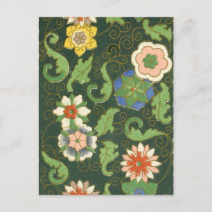 Antique Chinese Cloisonne Pattern: Jade Green Postcard