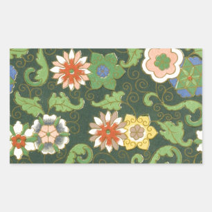 Antique Chinese Cloisonne Pattern: Jade Green Sticker