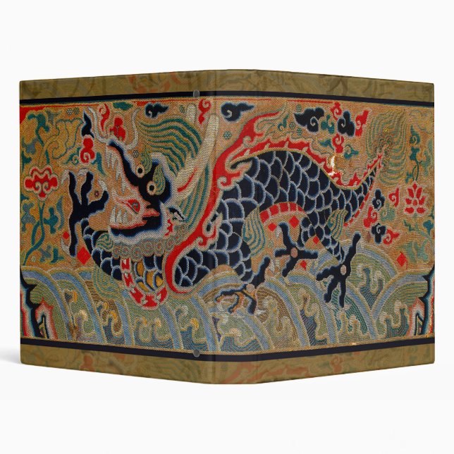 Antique Chinese Dragon Silk Embroidery Pattern Binder (Background)
