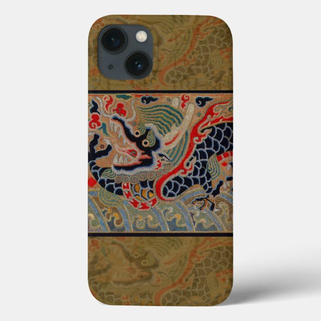 Antique Chinese Dragon Silk Embroidery Pattern Case-Mate iPhone Case (Back)