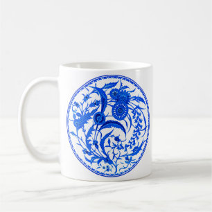 Antique Chinese Jacobean Floral - Cobalt Blue Coffee Mug