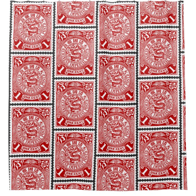 Antique Chinese Page Stamp Design  Dragon Postcard (Front)