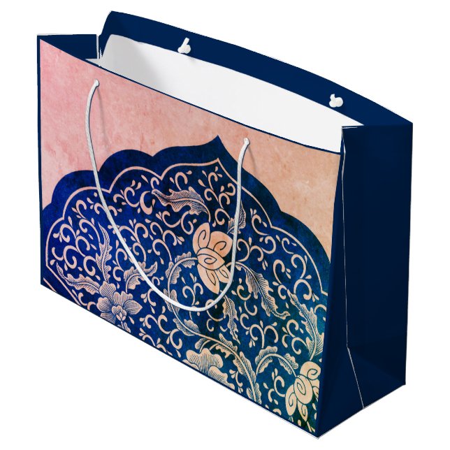 ANTIQUE CHINESE PATTERN CUSTOM GIFT BAG (Back Angled)