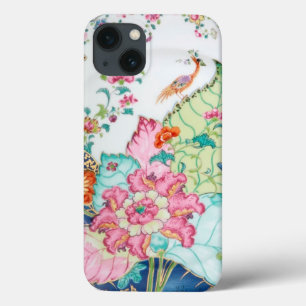 Antique chinoiserie china porcelain bird pattern iPhone 13 case