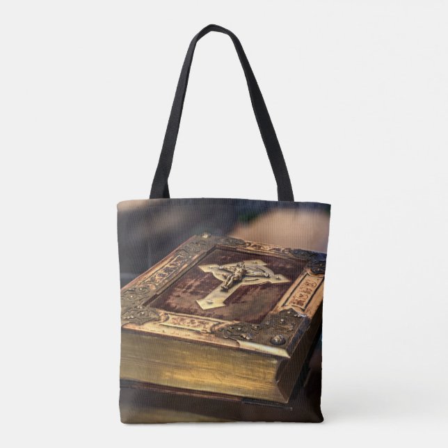 Antique Christian Bible Tote Bag (Back)