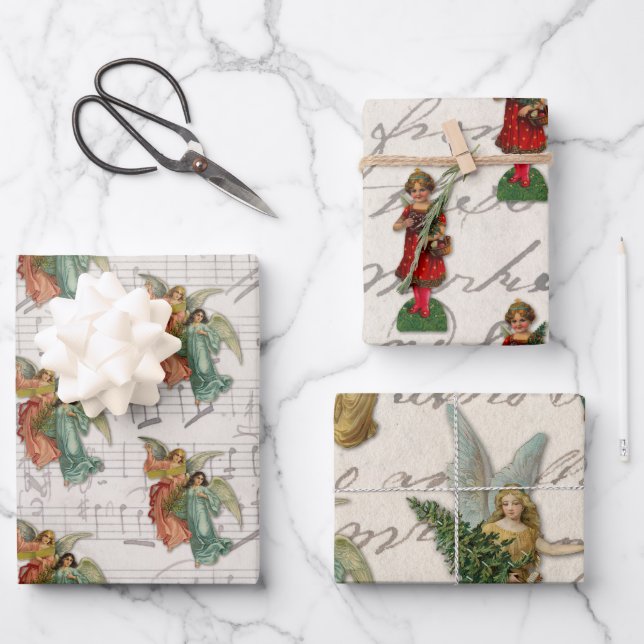 Antique Christmas Angels Music Sheet Script (Front)