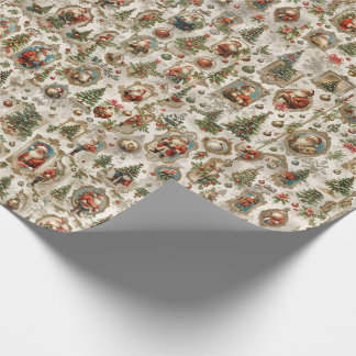 Antique Christmas Ephemera | Retro Santa Vintage  Wrapping Paper