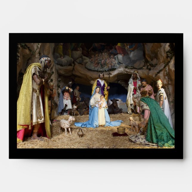 Antique Christmas Nativity Scene Envelopes (Front)