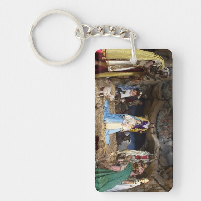 Antique Christmas Nativity Scene Keychain (Front)