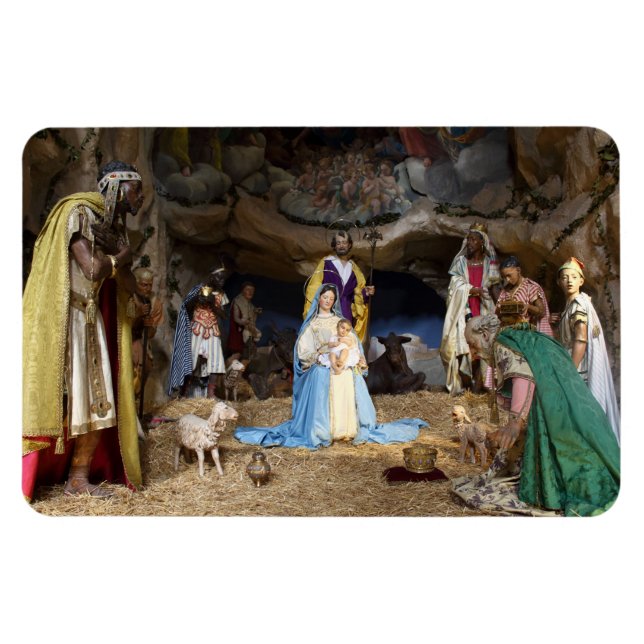 Antique Christmas Nativity Scene Magnet (Horizontal)