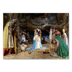 Antique Christmas Nativity Scene Table Number