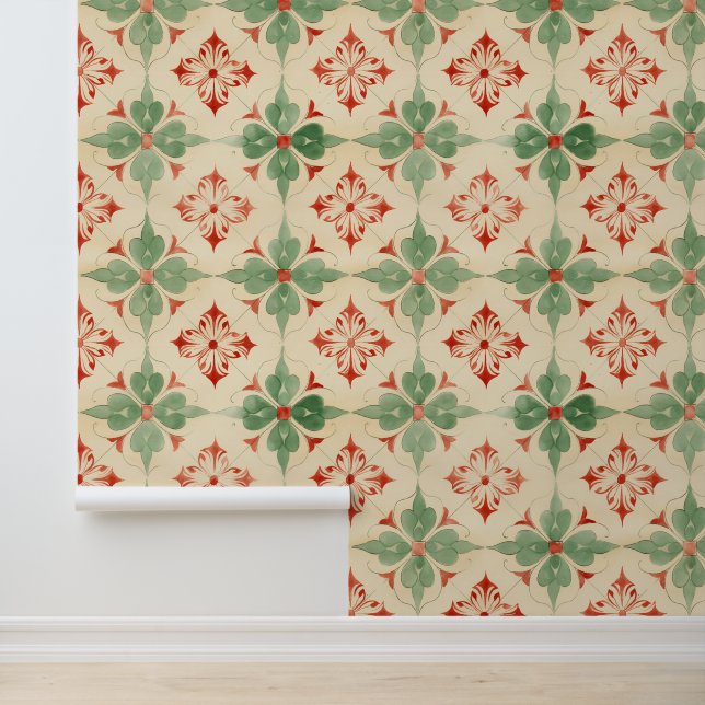 Antique Christmas Tile Wallpaper (Application)