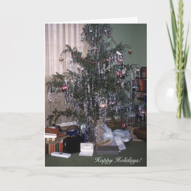 Antique Christmas Tree Holiday Card (Front)