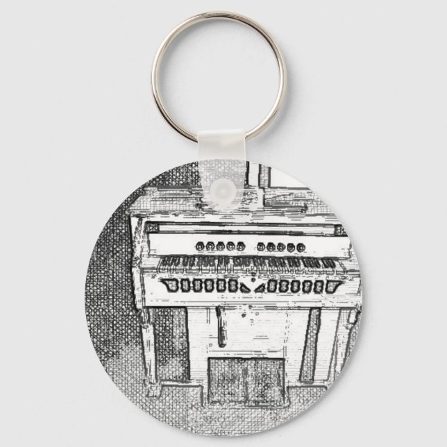Antique Church Organ Music Keychain (Front)