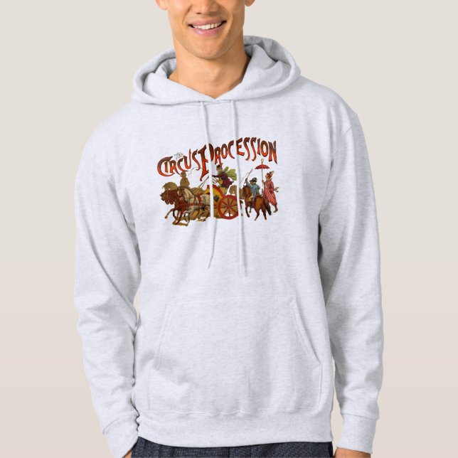 Antique Circus Parade Clowns Horses Hoodie (Front)