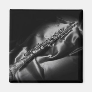 Antique clarinet still life, B&W Magnet