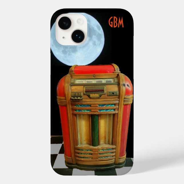 Antique Classic Jukebox with Full Blue Moon Case-M Case-Mate iPhone Case (Back)