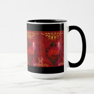 Antique Clear Red Christmas Ornament Mugs
