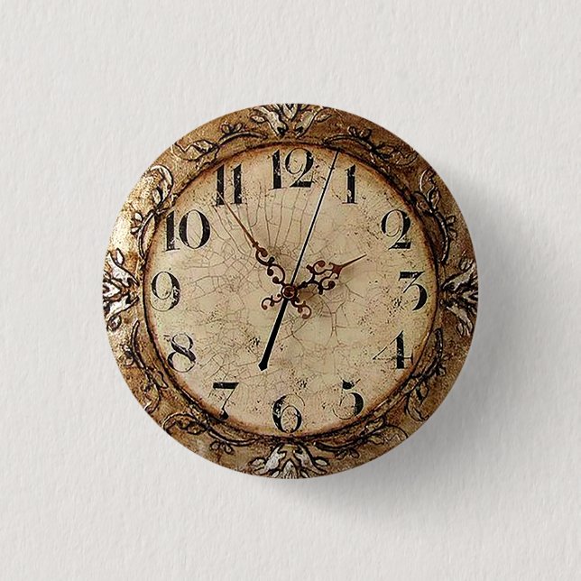 Antique Clock 1 Inch Round Button (Front)