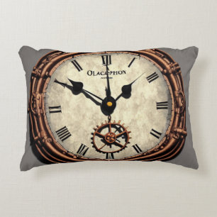 Antique Clock Accent Pillow