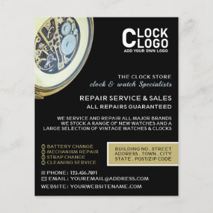 Antique Clock, Horologist Advertising Flyer