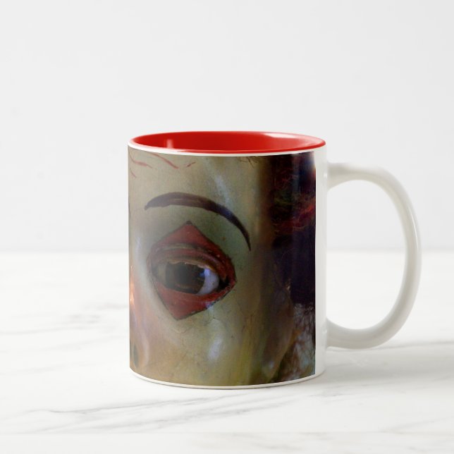 antique clown Two-Tone coffee mug (Right)