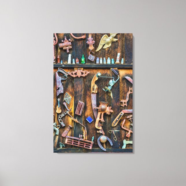 Antique collection on wall canvas print (Front)