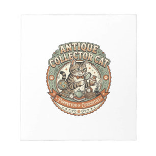 Antique Collector Cat Antique Collector Cat Vintag Notepad
