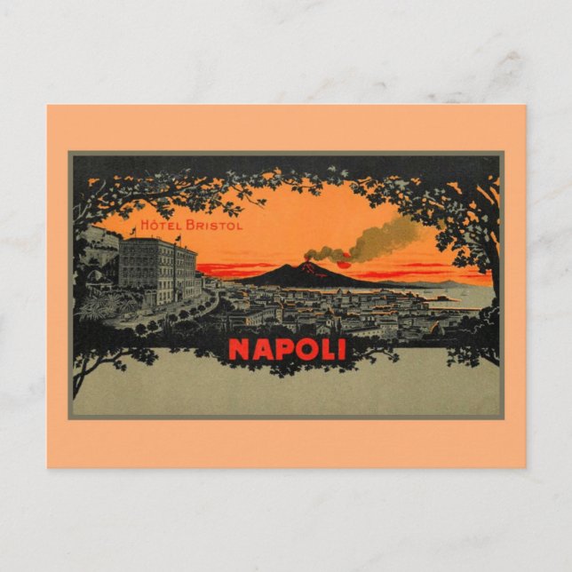 Antique colour litho Hotel Bristol Naples Napoli Postcard (Front)
