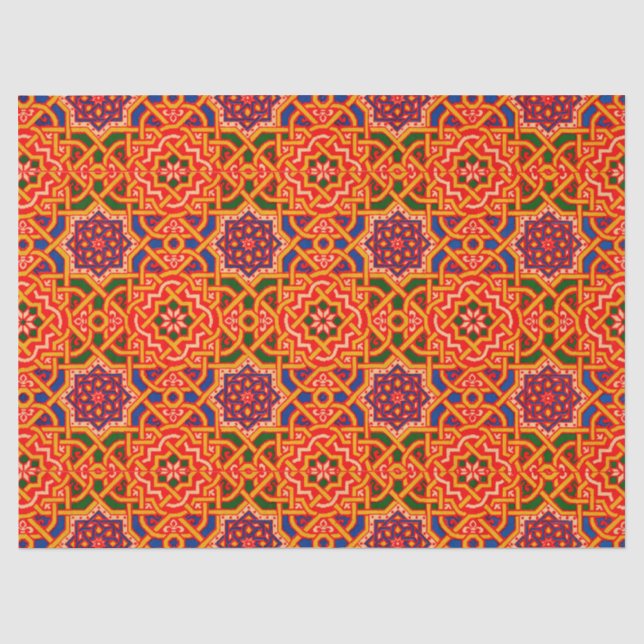 Antique Colourful Carpet Print Tissue Paper (Front)