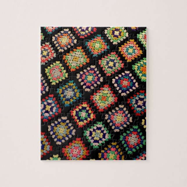 Antique Colourful Granny Squares Classic Pattern Jigsaw Puzzle (Vertical)
