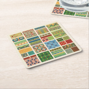 Antique Colourful Patchwork Paper Napkin Square Paper Coaster