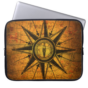 Antique Compass Rose Laptop Sleeve