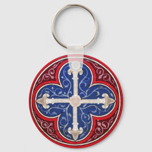 ANTIQUE CONSECRATION CROSS KEYCHAIN