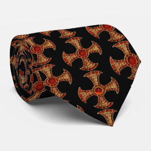 ANTIQUE CONSECRATION CROSS Red Black Tie