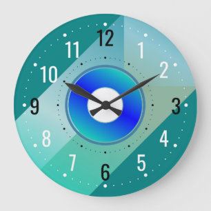 Antique & Contemporary Décor - Modern Teal  Large Clock