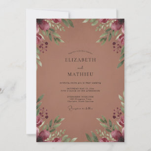 Antique Copper Vine Wedding Invitation