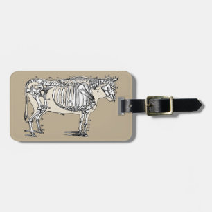 Antique Cow Skeleton Bones Fun Luggage Tag