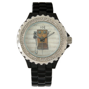 antique crank phone watch