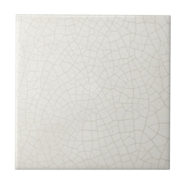 Antique Crazed Look Solid White 4.5 and 6" Repro Tile (Front)