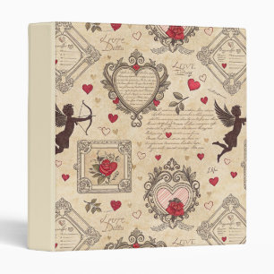 Antique Cupid Valentine Ornate Love Binder