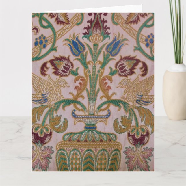 Antique Damask Fabric Large Card (Front)
