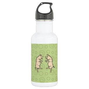 Antique Dancing Pigs: Whimsical Vintage Piggy Jig  532 Ml Water Bottle